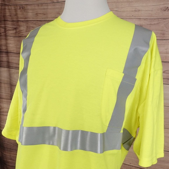 NWT CORNER STONES NEON YELLOW HIGH VISIBILITY SAFETY T-SHIRT SZ 3XL NEW! - Picture 2 of 8